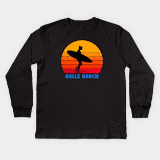 Bells Beach Australia Surfer Sun Kids Long Sleeve T-Shirt